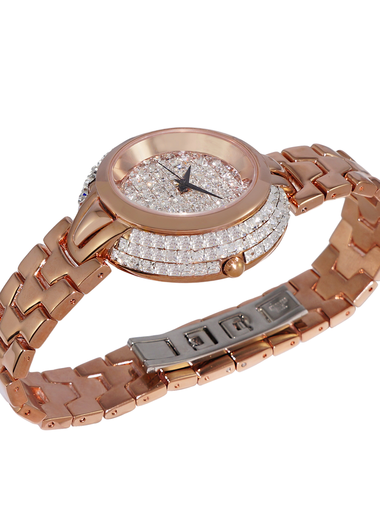 Adee Kaye STARRY womens round watch adorned with square crystals
