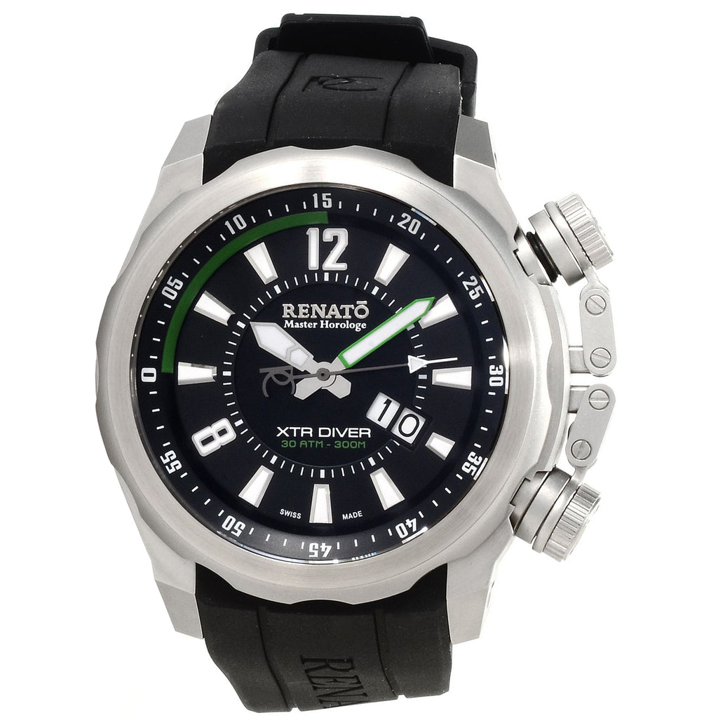 Renato XTR Diver Swiss Made LE 99 PCS - Stainless Steel Green Accents
