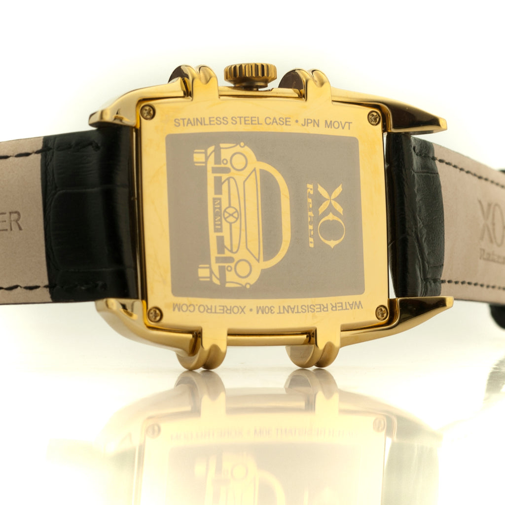 XO Retro Men's Certified 1955 Mercedes 300SL Gullwing DNA Watch Tank Gold White Dial