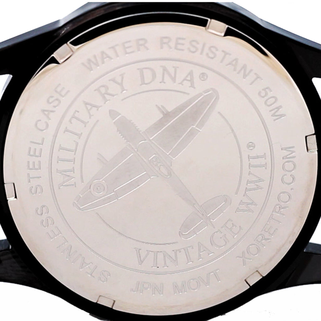 XO Retro Men's Certified 1940 Supermarine Spitfire DNA Black IP/White Dial