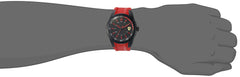 Ferrari Red Rev Black and Red Textured Dial Red Rubber Strap