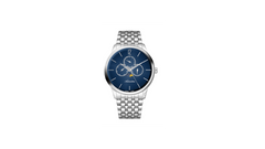 Adriatica Gent's 45mm Swiss Made Triple Date Moonphase Stainless Steel Blue Dial