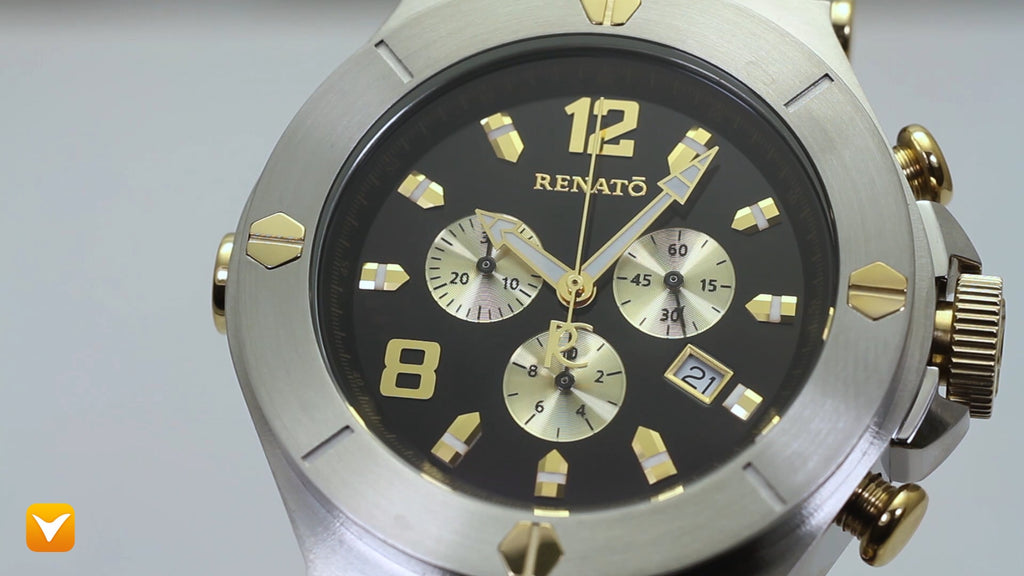 Renato Hand Made 50MM Beast Swiss Chronograph Black/Gold