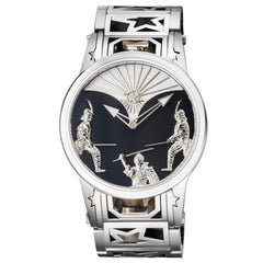 Watchstar Limited Edition Swiss Made Patented Movement Samurai Watch - Platinum Plated
