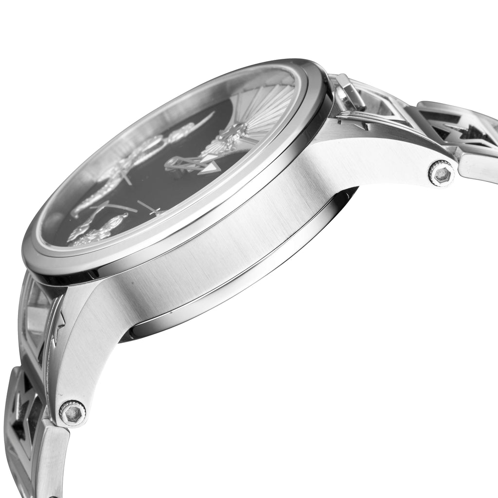 Watchstar Limited Edition Swiss Made Patented Movement Samurai Watch - Platinum Plated