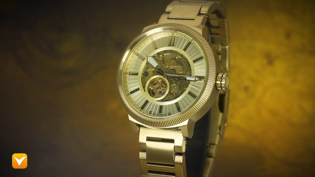 Armani Exchange Classic Skeleton Automatic All Gold