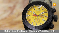 Renato Emporium Swiss Chronograph Diver Black IP Yellow Dial