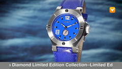Renato Gent's Swiss Luxury Limited Edition Diamond Dial Blue Leather Strap