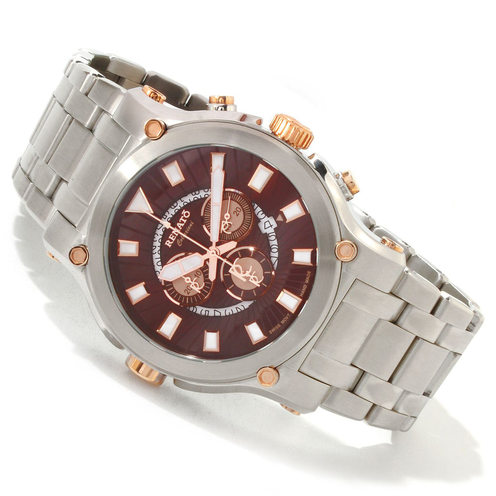 Renato Robusto 50 Swiss Chronograph Stainless Steel Brown Dial